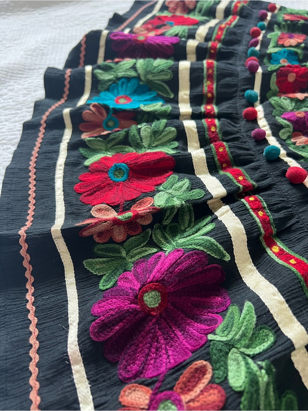RARE Double D Ranch Pom Pom Embroidered Cotton Skirt - Picture 13 of 13